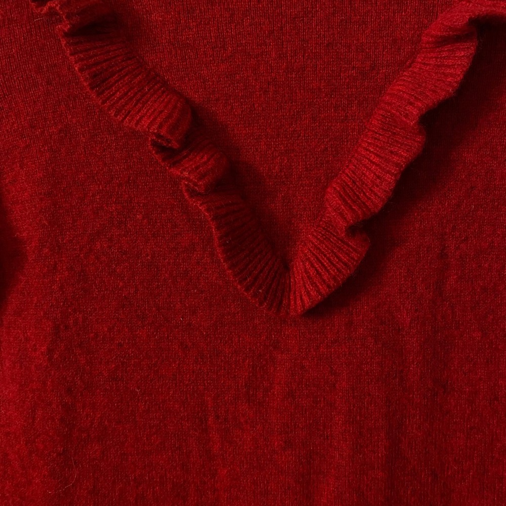 Rebecca‎ Minkoff Red Ruffle Turtleneck Wool Blend Sweater Dress Size XS - Picture 3 of 6